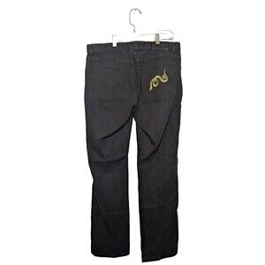 Y2K Lauren Jeans Co Womens Black Snake Jeans Sz 12 LRL  Shimmer  Modern Slim
